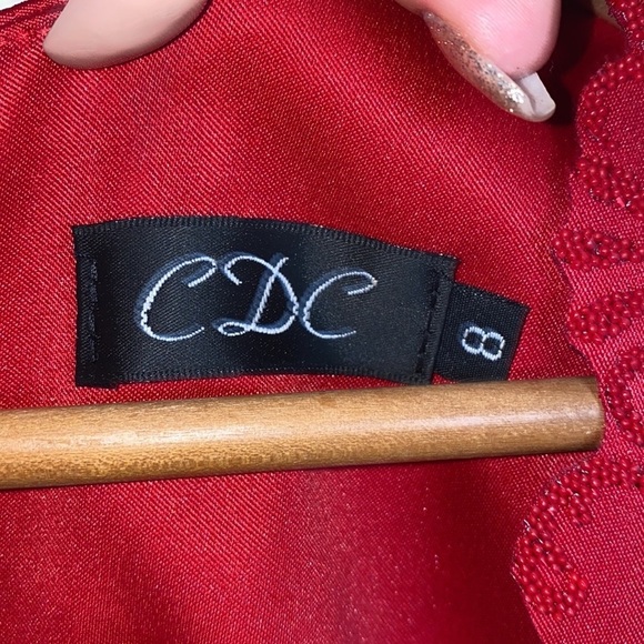 CDC Red Floral Midi Tank Sweetheart Neck Dress - Picture 4 of 9